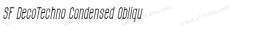 SF DecoTechno Condensed Oblique字体转换